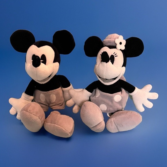 Disney Other - WALT DISNEY Mickey Mouse & Minnie Mono Stuffed Animal Plush Toy By Disney Parks